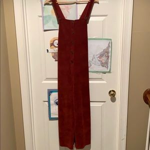 Red/orange corduroy jumpsuit